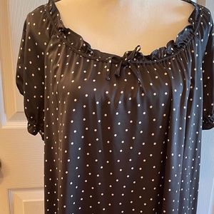 Navy blue w white polka dot nightgown size medium